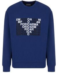 Emporio Armani - Logo-Printed Round-Neck Sweater - Lyst