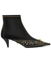 Versace - Embellished Pointed-Toe Boots - Lyst