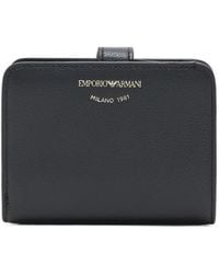 Emporio Armani - Logo Printed Compact Wallet - Lyst