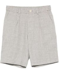 Brunello Cucinelli - Herringbone Pleated Shorts - Lyst