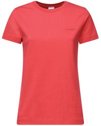 Pinko - Logo Embroidered Crewneck T-Shirt - Lyst