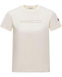 Moncler - Embroidered Tonal Logo T-Shirt - Lyst