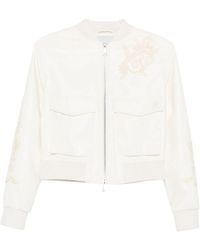 ERMANNO FIRENZE - Embroidered Bomber Jacket - Lyst