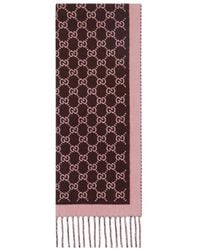 Gucci - Gg Fringe Detailed Knitted Scarf - Lyst