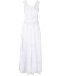 Alberta Ferretti - Broderie-Anglaise Maxi Dress - Lyst