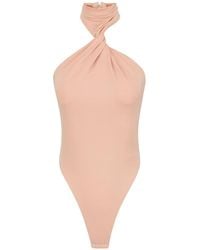 Elisabetta Franchi - Twist Detailed Halterneck Bodysuit - Lyst