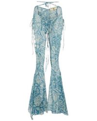 KNWLS - Printed Low-Rise Silk-Blend Pants - Lyst