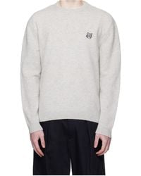 Maison Kitsuné - Fox-Embroidered Wool Sweater - Lyst