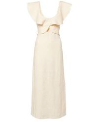 Johanna Ortiz - Ruffled Linen Midi Dress - Lyst
