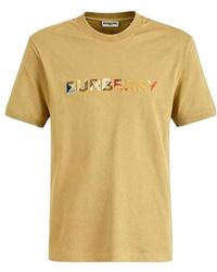 Burberry - Checked Logo Crewneck T-Shirt - Lyst