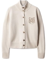 Maison Kitsuné - Fox Head Intarsia Merino High Neck Cardigan - Lyst