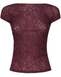Pinko - Cody Lace-Pattern T-Shirt - Lyst