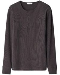 Lemaire - Long-Sleeve Henley T-Shirt - Lyst