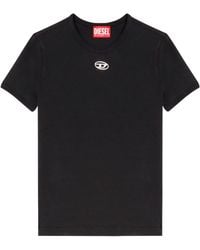 DIESEL - T-Uncutieslong-Od Metallic Oval D T-Shirt - Lyst