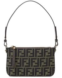Fendi - Ff Zucca Jacquard And Leather Pouch - Lyst