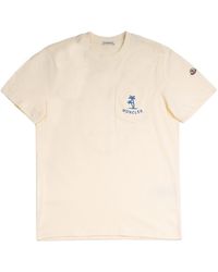 Moncler - Palm Tree Printed Pocket Crewneck T-Shirt - Lyst