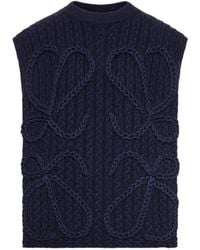 Loewe - Anagram Cable Knit Sweater Vest - Lyst