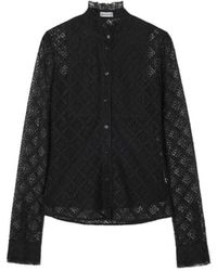 Burberry - Check Lace Blouse - Lyst