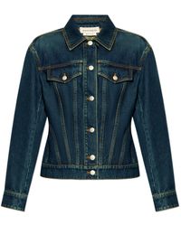 McQueen - Buttoned Denim Jacket - Lyst
