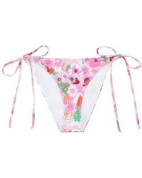 Ganni - Floral Printed Bikini Briefs - Lyst