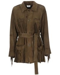 P.A.R.O.S.H. - P.A.R.O..H. Belted Fringed Jacket - Lyst