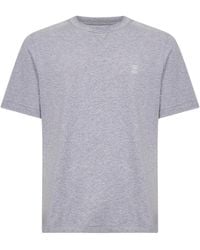 Brunello Cucinelli - Logo Embroidered Crewneck T-Shirt - Lyst
