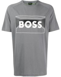 BOSS - Boss Logo Printed Crewneck T-Shirt - Lyst