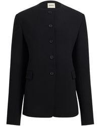 KHAITE - Single Breasted Crewneck Jacket - Lyst