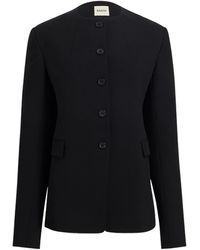KHAITE - Single Breasted Crewneck Jacket - Lyst