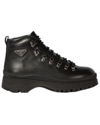 Prada - Brixxen Leather Booties - Lyst
