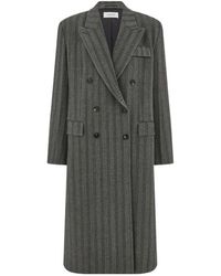Ferragamo - Ferragamo Oversized Double Breasted Chevron Coat - Lyst