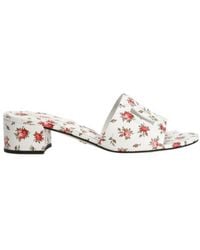 Dolce & Gabbana - Floral Block-Heel Mules - Lyst
