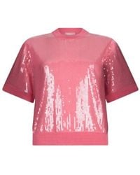 Liu Jo - Sequinned Short-Sleeve Sweater - Lyst