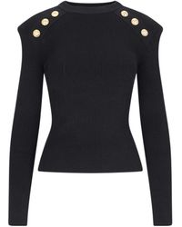 Balmain - Knit Jumper With Button Details - Lyst