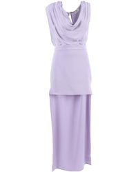 Elisabetta Franchi - Train Georgette Crêpe Dress - Lyst