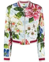 Dolce & Gabbana - Floral Print Bomber Jacket - Lyst