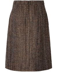 Fendi - Rust Wool And Alpaca Skirt - Lyst