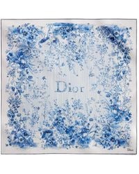 Dior - Iviera Toile De Jouy Floral Garden90 Square Scarf - Lyst