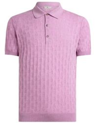 Etro - Knit Cotton Polo Shirt With Micro Paisley Motif - Lyst