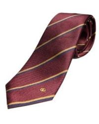 Gucci - Striped Double G Silk Jacquard Tie - Lyst