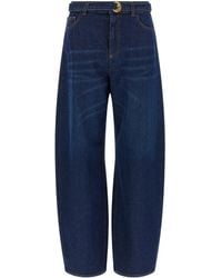 Twinset - High-Waist Barrel Jeans - Lyst