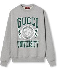 Gucci - Logo Printed Crewneck Sweatshirt - Lyst
