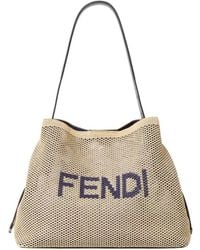 Fendi - Logo Printed Soft Large Hobo Bag - Lyst