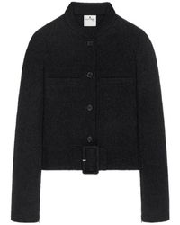 Courreges - Buckle-Detail Tweed Jacket - Lyst