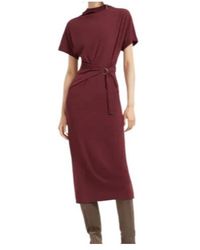 Brunello Cucinelli - Belted Midi Dress - Lyst