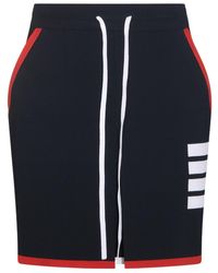 Thom Browne - 4-Bar Box Drawstring Mini Skirt - Lyst
