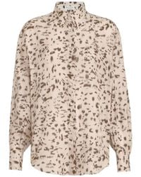 Brunello Cucinelli - Silk Lynx Print Pongee Shirt - Lyst