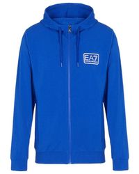 EA7 - Hooded Zipper Sweater - Lyst