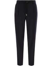 Peserico - Drawstring Virgin Wool Pants - Lyst