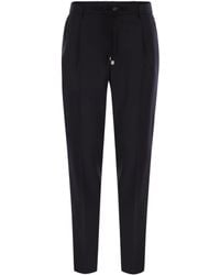 Peserico - Drawstring Virgin Wool Pants - Lyst